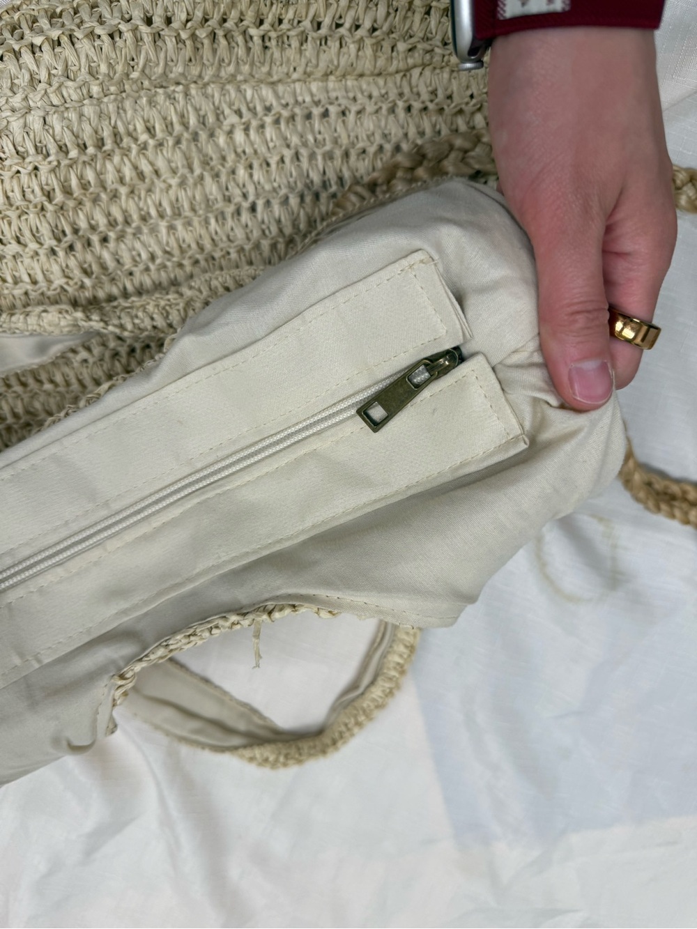 2 Straw Summer Bags | Open Weave Net Straw Bag - Picture 10 of 11